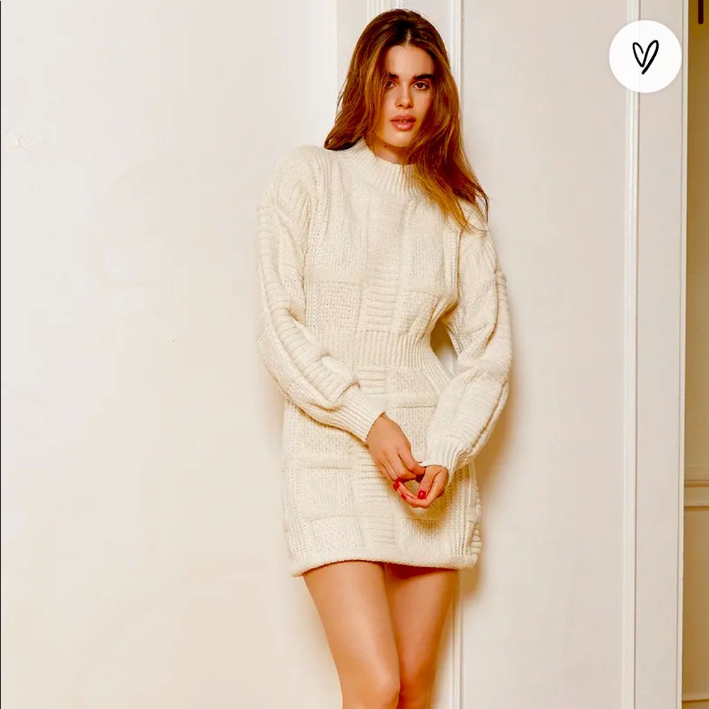 Lulus cable knit cutout sweater dress